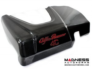 Alfa Romeo 4C Carbon Fiber Engine Cover - w/ Red Alfa Romeo Lettering